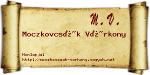 Moczkovcsák Várkony névjegykártya
